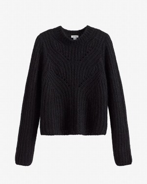 Cuyana Alpaca Uld Crewneck Trøjer Dame Sort | XJD3068KE