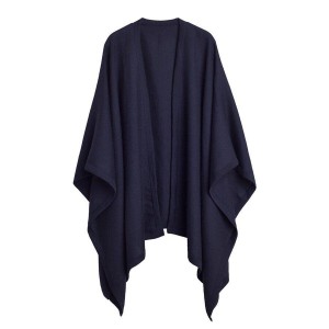 Cuyana Baby Alpaca Square Edge Cape Trøjer Dame Mørkeblå | YCE4467WE