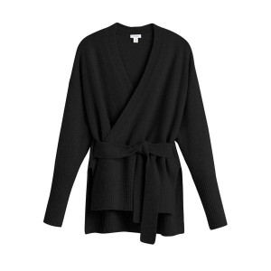 Cuyana Cashmere Soft Wrap Trøjer Dame Sort | MPO4268RZ