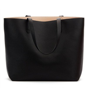 Cuyana Classic Structured Læder Tote Tasker Dame Sort Lyserød | JIY668BE