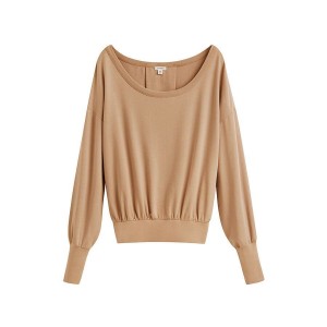 Cuyana French Terry Boatneck Sweatshirts Dame Brune | APA5738LH