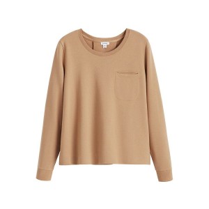 Cuyana French Terry Pleat-Back Sweatshirts Dame Brune | LVQ2488ZP