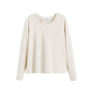 Cuyana French Terry Pleat-Back Sweatshirts Dame Hvide | PUN9566FW