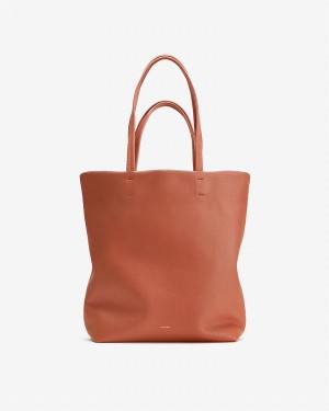 Cuyana Høje Easy Tote Tasker Dame Rød Brune | RPL442GT