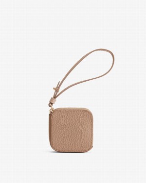 Cuyana Læder Airpod Etui Taske Dame Khaki | ACJ4856TQ