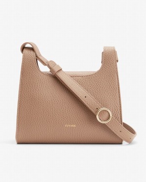 Cuyana Mini Double Loop Skuldertasker Dame Khaki | TFL1330BN