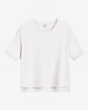 Cuyana Pima Cropped Tee T Shirts Dame Hvide | WOW3277DL