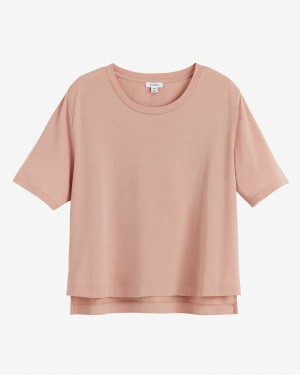 Cuyana Pima Cropped Tee T Shirts Dame Lyserød | OVE7761FS