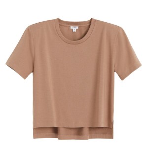 Cuyana Polstret Shoulder Cropped Tee T Shirts Dame Khaki | RYZ1232JQ