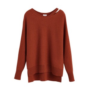 Cuyana Recycled Cashmere Split-Neck Trøjer Dame Mørkeorange | FMU3112SI