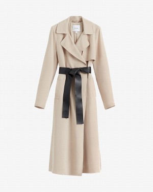 Cuyana Silk Classic Trench Vindjakke Dame Brune | QCK9852GW