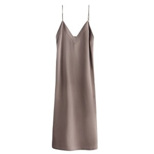 Cuyana Silk Slip Kjole Dame Lysebrune | YUL4532LY