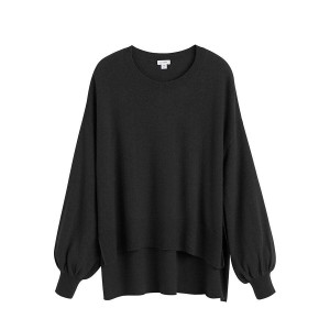 Cuyana Single-Origin Cashmere Open Side Trøjer Dame Sort | GIP1744GG