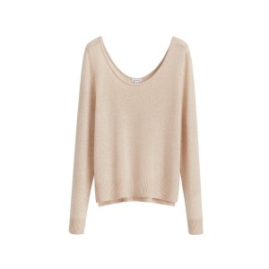 Cuyana Single-Origin Cashmere Scoop Neck Trøjer Dame Beige | MTF9294AT