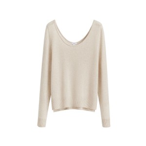 Cuyana Single-Origin Cashmere Scoop Neck Trøjer Dame Hvide | BXI5926VT