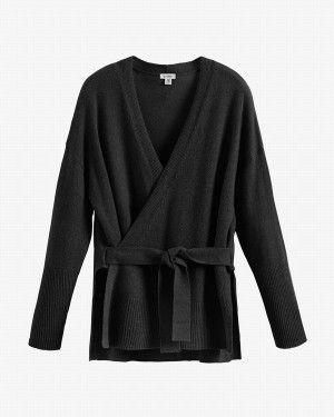 Cuyana Single Origin Cashmere Wrap Trøjer Dame Sort | GSR585DZ