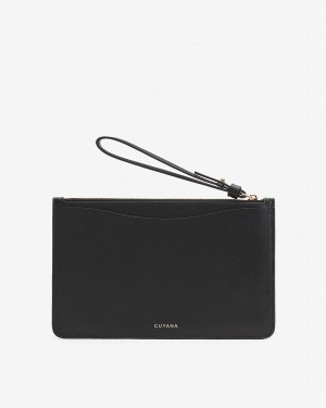 Cuyana Slim Wristlet Pung Dame Sort | XFU4362KK