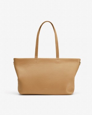 Cuyana Small Easy Lynlås Tote Tasker Dame Gul Brune | CZQ9222TL