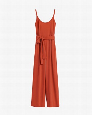 Cuyana V-Back Jumpsuit Dame Orange | ZXR508GV