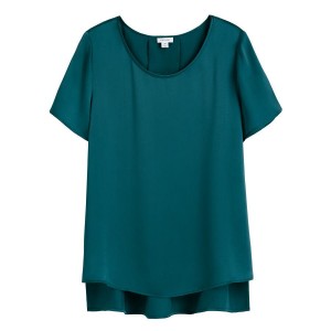 Cuyana Washable Charmeuse High-Low Top T Shirts Dame Blå | YFW2261LO