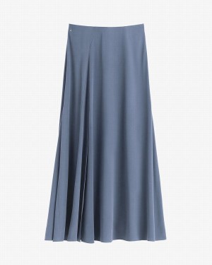 Cuyana Washable Silk Maxi Nederdel Dame Blå | MAD7943YL