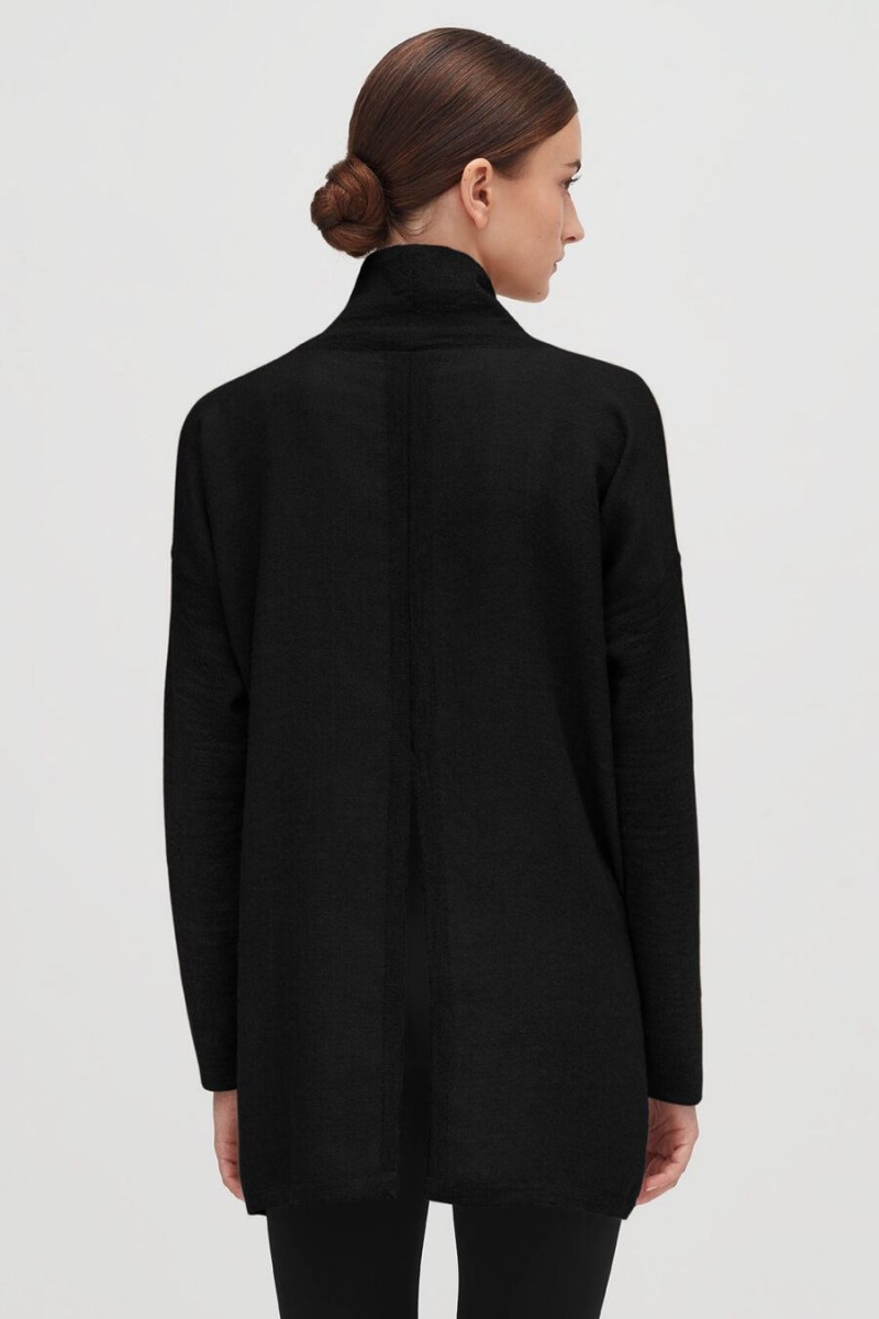 Cuyana Alpaca Open-Back Turtleneck Trøjer Dame Sort | POB969KS