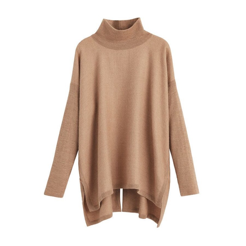 Cuyana Alpaca Open-Back Turtleneck Trøjer Dame Brune | TIM2643TM