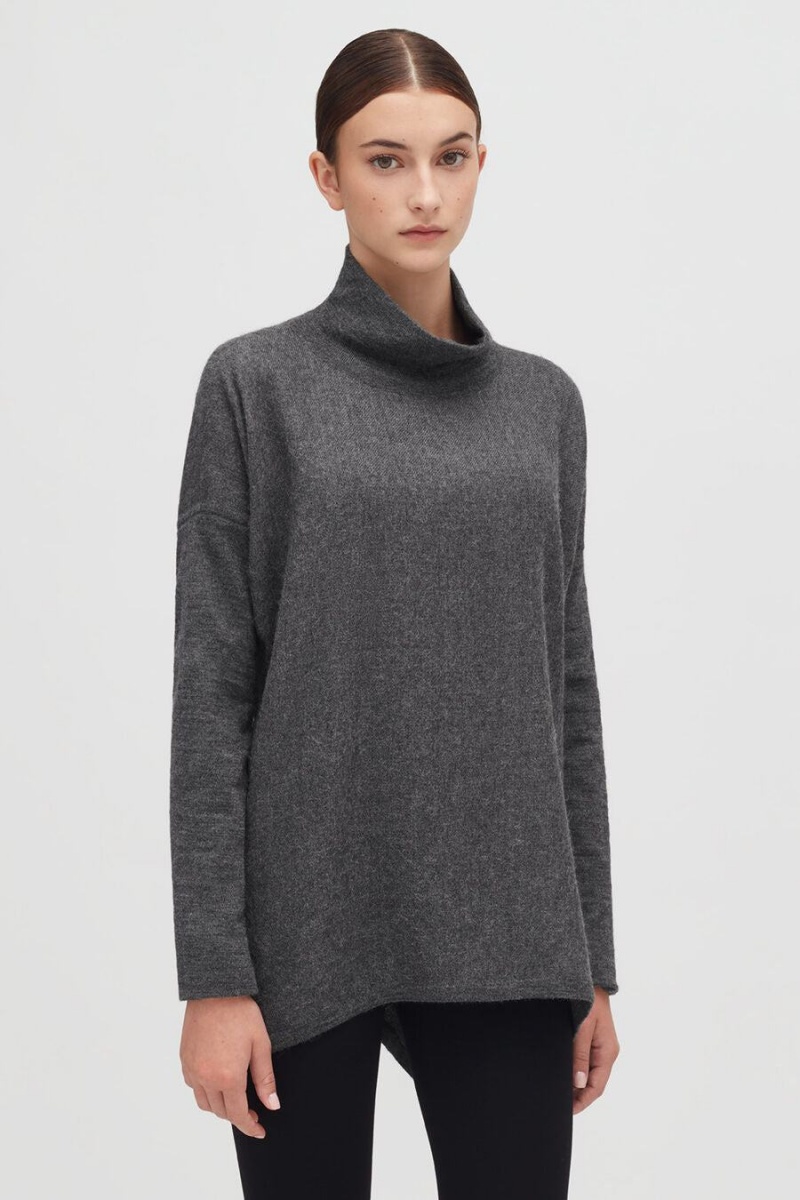 Cuyana Alpaca Open-Back Turtleneck Trøjer Dame Grå | JUZ868NS