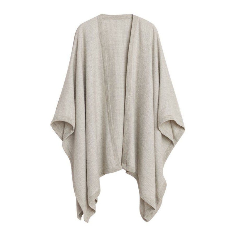 Cuyana Baby Alpaca Square Edge Cape Trøjer Dame Lysegrå | GNA8447IN