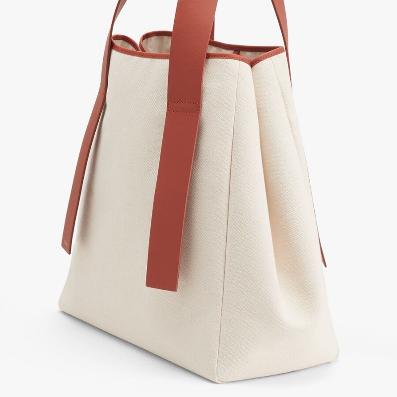 Cuyana Canvas Tote Tasker Dame Beige | QGW8951YG