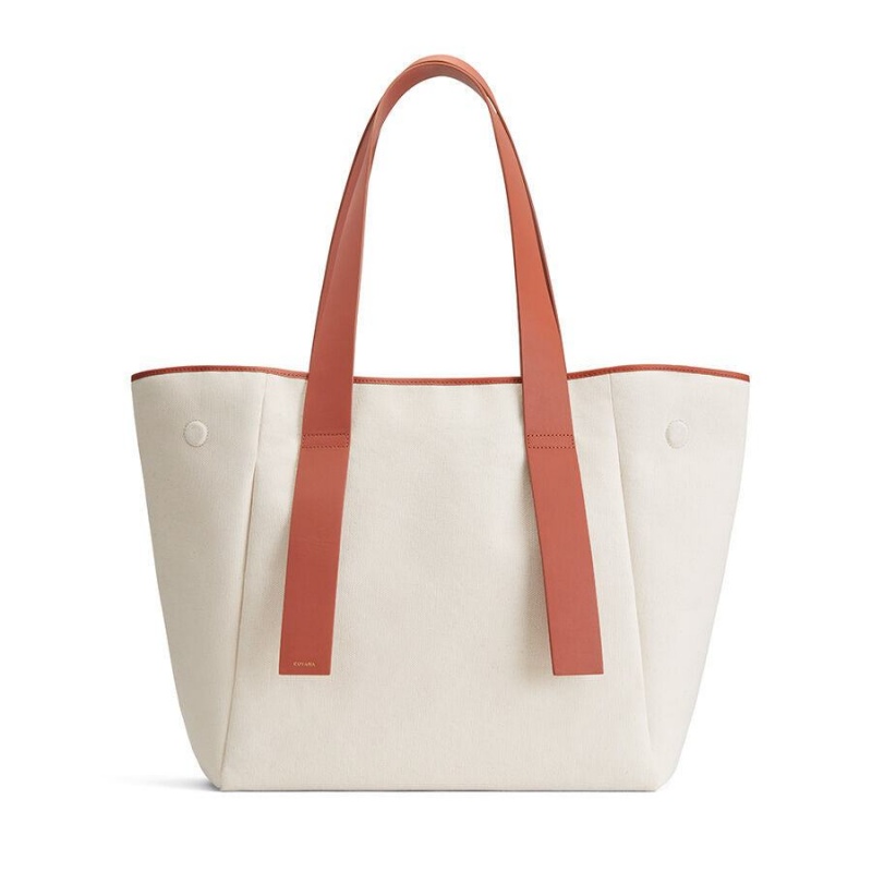 Cuyana Canvas Tote Tasker Dame Beige | QGW8951YG