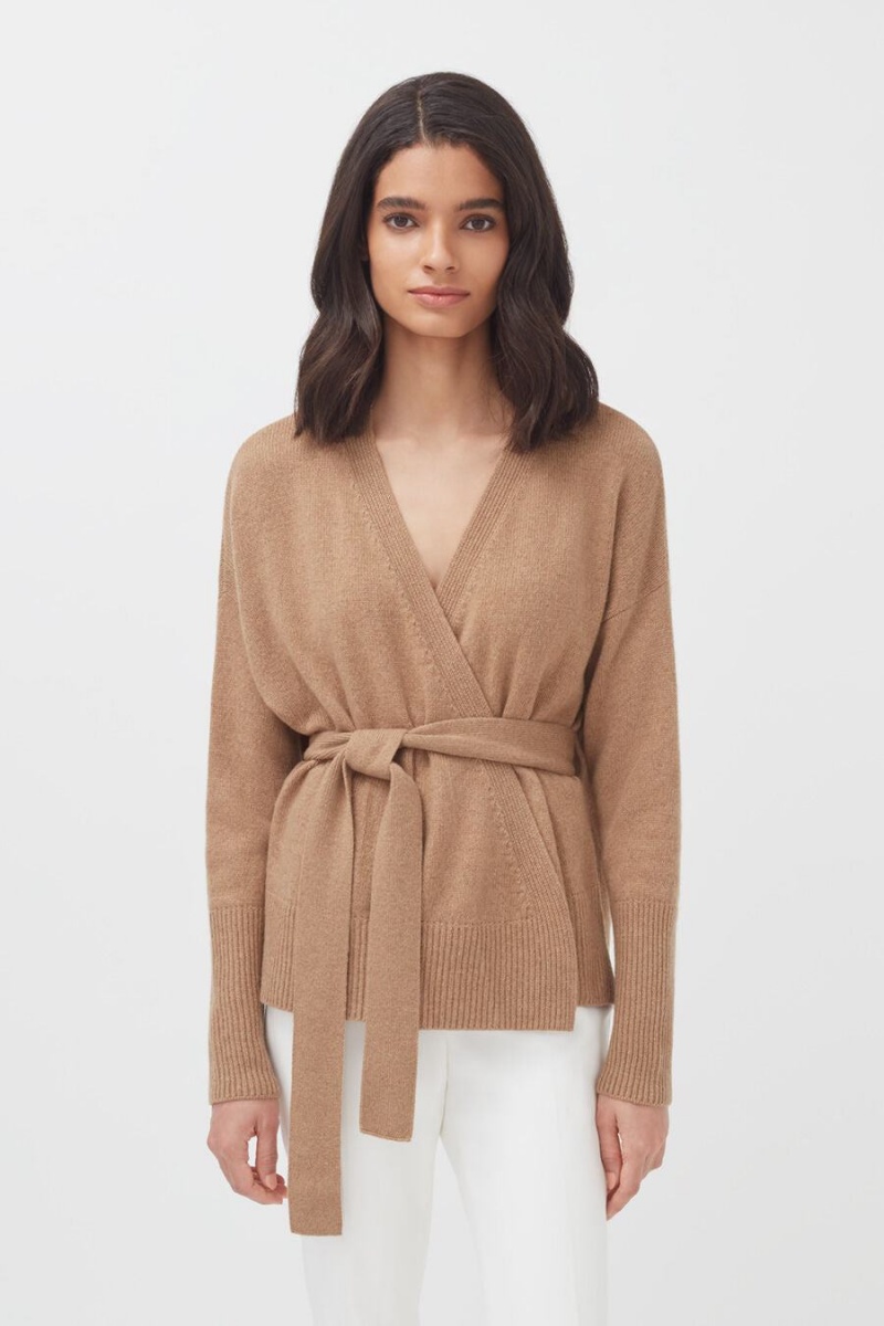 Cuyana Cashmere Soft Wrap Trøjer Dame Brune | PYS965OL