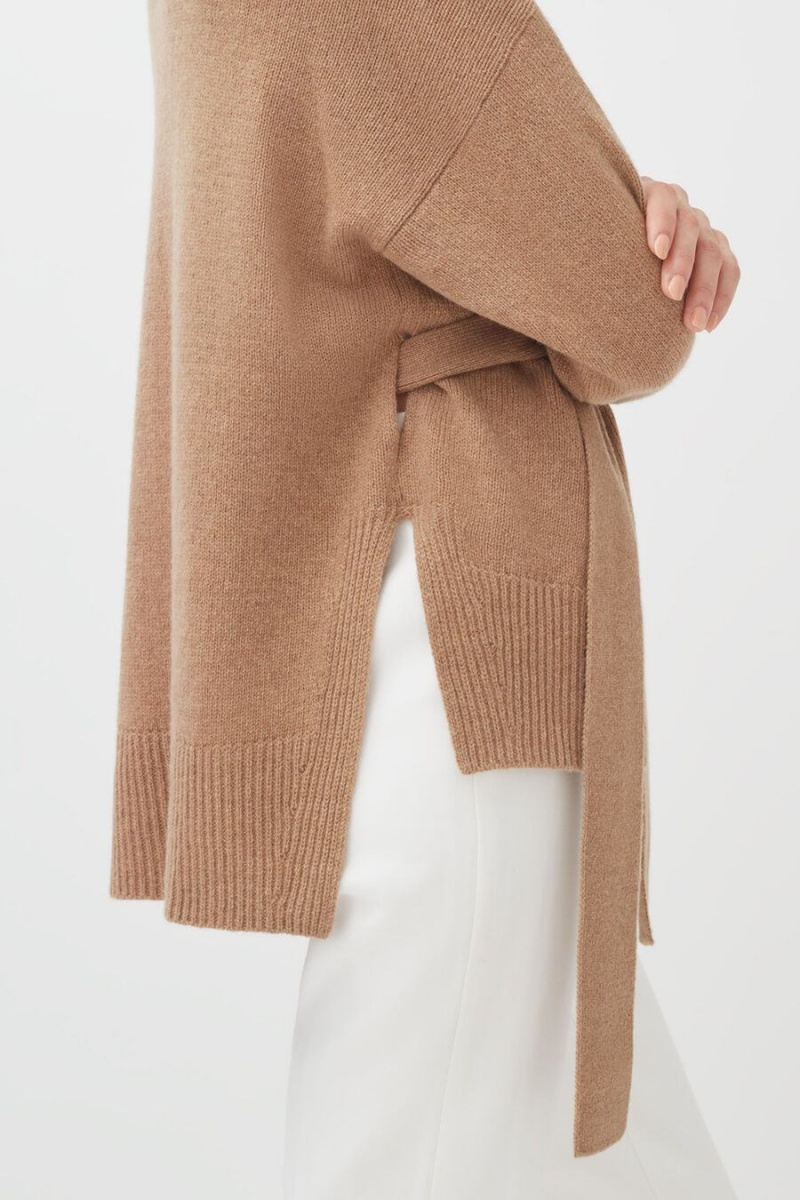 Cuyana Cashmere Soft Wrap Trøjer Dame Brune | PYS965OL