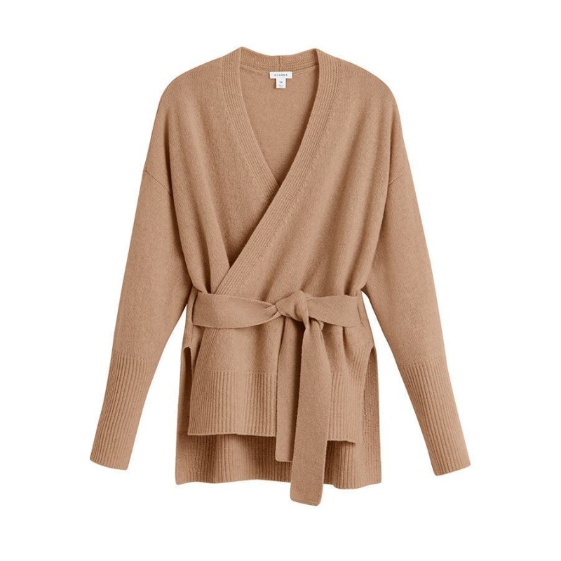 Cuyana Cashmere Soft Wrap Trøjer Dame Brune | PYS965OL