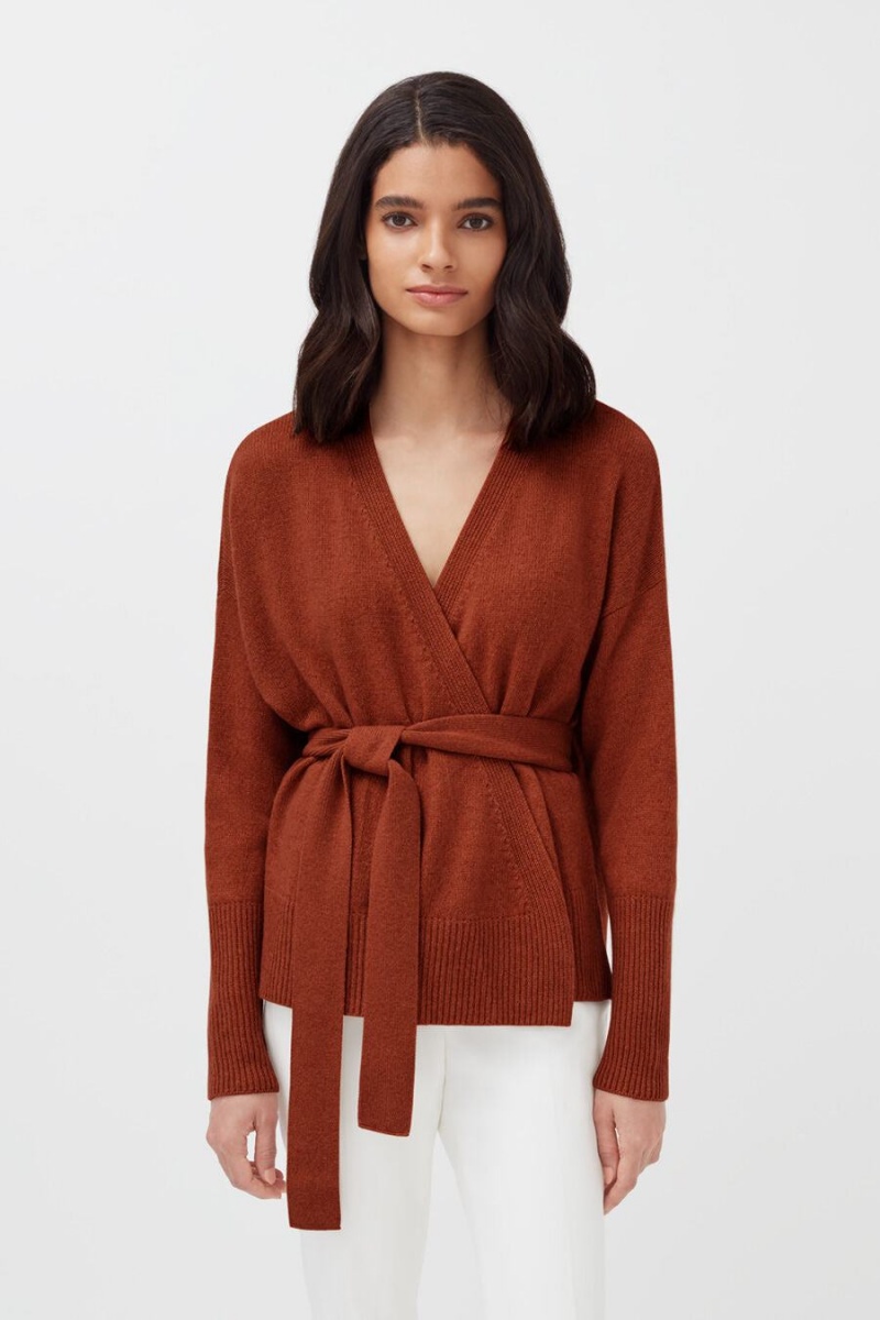 Cuyana Cashmere Soft Wrap Trøjer Dame Mørkeorange | RHE6230FA