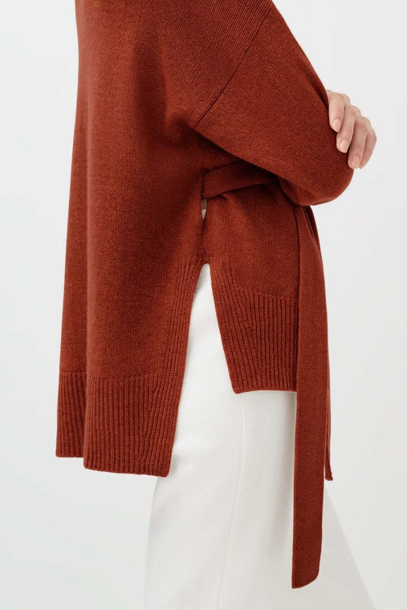 Cuyana Cashmere Soft Wrap Trøjer Dame Mørkeorange | RHE6230FA