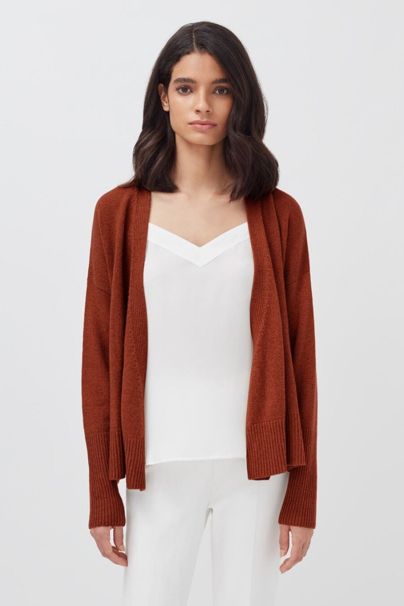 Cuyana Cashmere Soft Wrap Trøjer Dame Mørkeorange | RHE6230FA