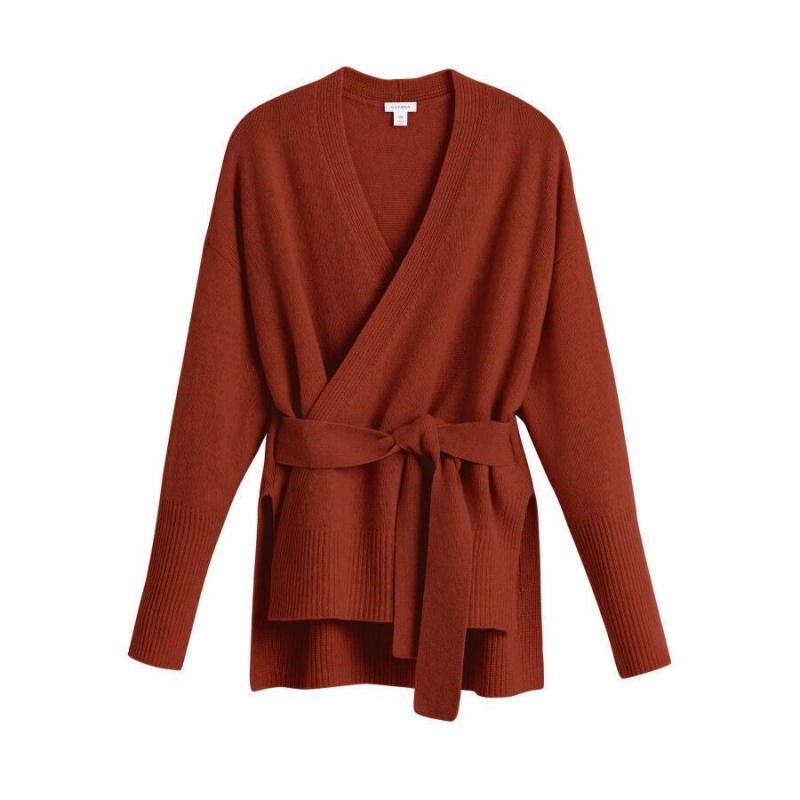 Cuyana Cashmere Soft Wrap Trøjer Dame Mørkeorange | RHE6230FA