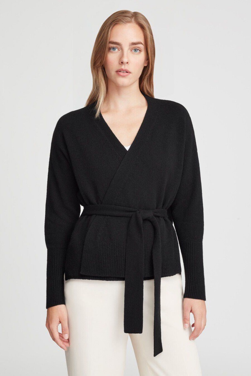 Cuyana Cashmere Soft Wrap Trøjer Dame Sort | MPO4268RZ