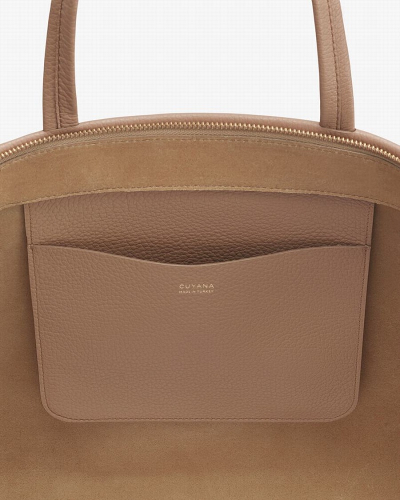 Cuyana Classic Easy Lynlås Tote Tasker Dame Khaki | XWI4123BE