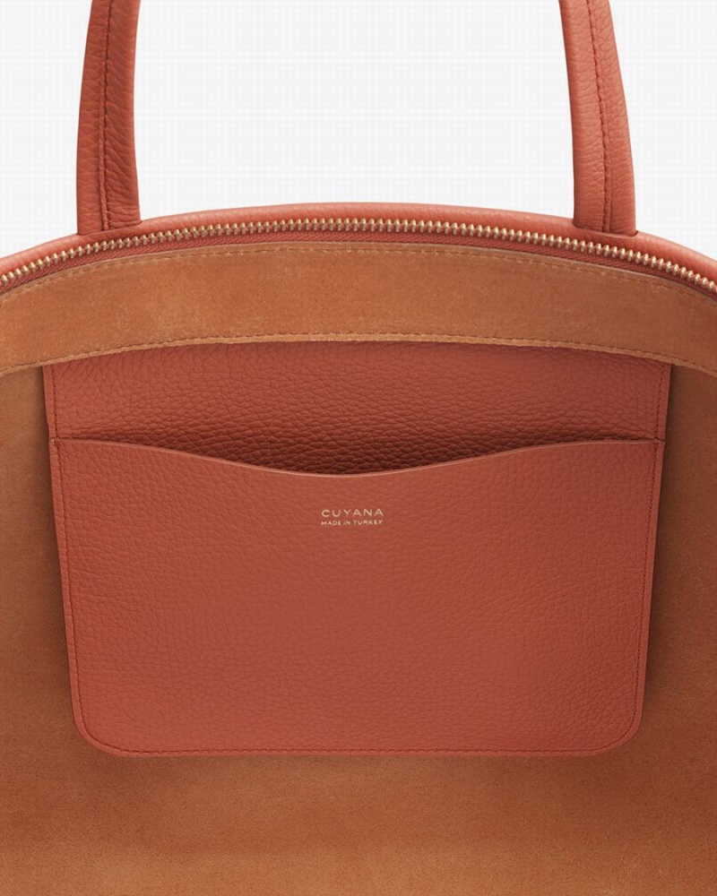 Cuyana Classic Easy Lynlås Tote Tasker Dame Rød Brune | UOW1644TS