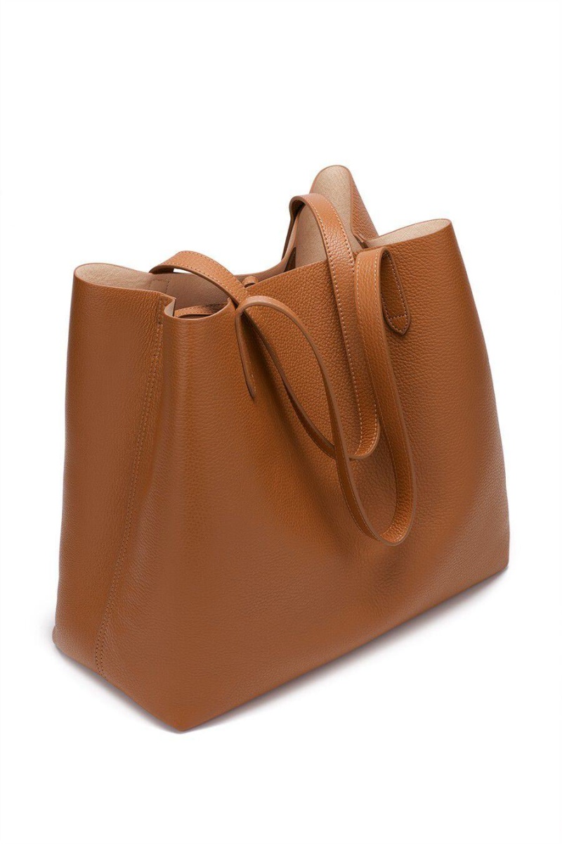 Cuyana Classic Structured Læder Tote Tasker Dame Lyserød | EIG3260YN