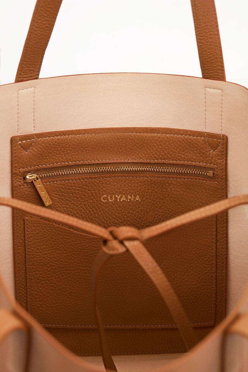 Cuyana Classic Structured Læder Tote Tasker Dame Lyserød | EIG3260YN