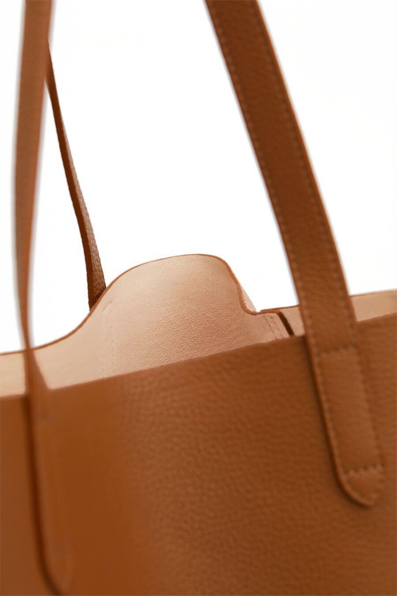 Cuyana Classic Structured Læder Tote Tasker Dame Lyserød | EIG3260YN