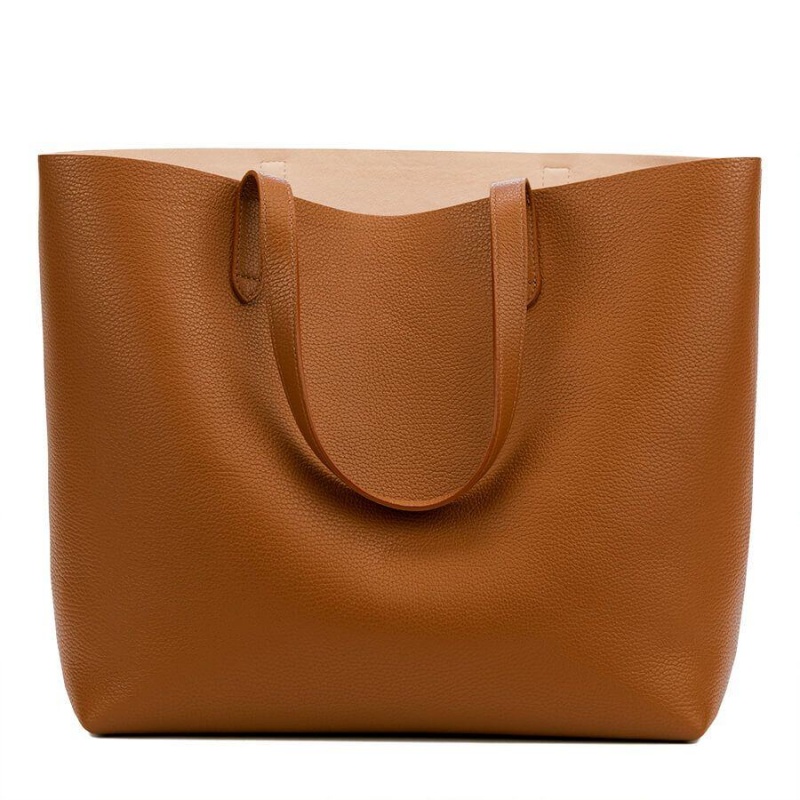 Cuyana Classic Structured Læder Tote Tasker Dame Lyserød | EIG3260YN