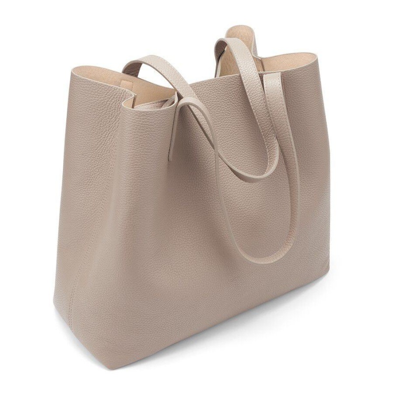 Cuyana Classic Structured Læder Tote Tasker Dame Grå Lyserød | VAX6551RT