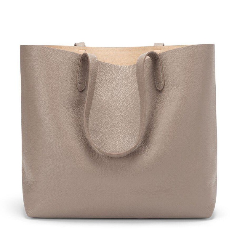 Cuyana Classic Structured Læder Tote Tasker Dame Grå Lyserød | VAX6551RT