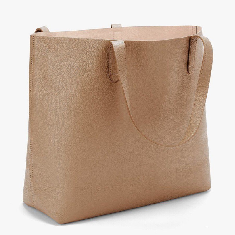 Cuyana Classic Structured Læder Tote Tasker Dame Khaki | PWI2144BH