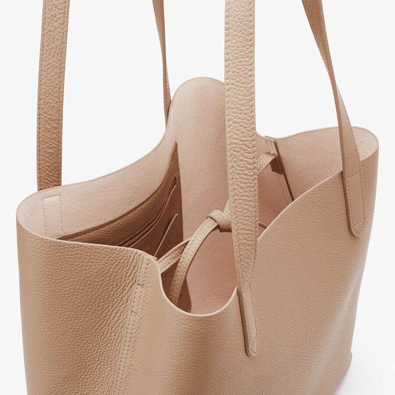 Cuyana Classic Structured Læder Tote Tasker Dame Khaki | PWI2144BH