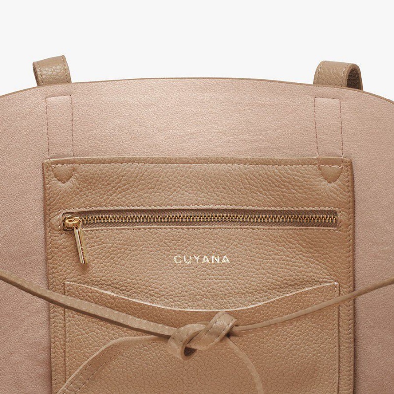 Cuyana Classic Structured Læder Tote Tasker Dame Khaki | PWI2144BH